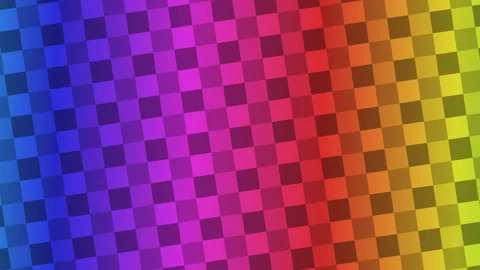 Vibrant Gradient Checkerboard Pattern with Dynamic Motion Stock Footage 291054713