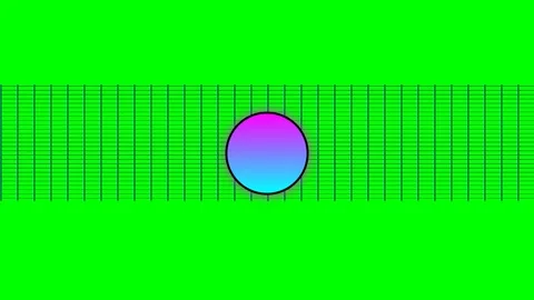 A vibrant gradient circle floating over a digital grid on green background Stock Footage 340268103