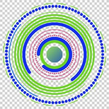 Vibrant gradient circular data rings infographic, transparent PNG design element Stock Illustration
