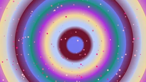 Vibrant Gradient Concentric Circles with Floating Pink Particles Stock Footage 334863329