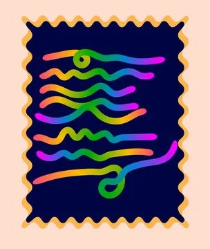 Vibrant Gradient Curved Bars Abstract Background With Colorful Neon Pastel .. Stock Illustration