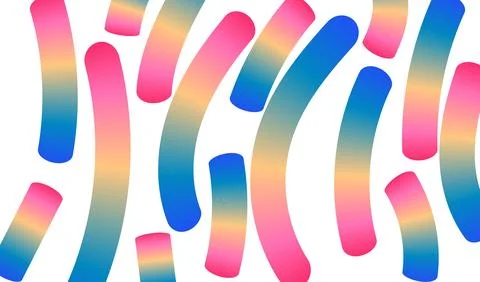 Vibrant Gradient Curved Stripes Abstract Background With Colorful Neon Past.. Stock Illustration
