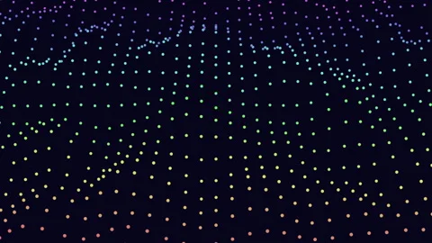 Vibrant gradient dot pattern on black background Stock Footage 267047727