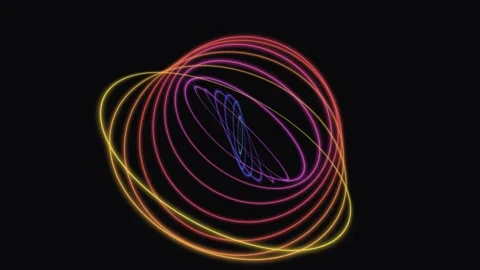 Vibrant gradient dot pattern forming a swirling abstract eye shape design Video stock 335117891