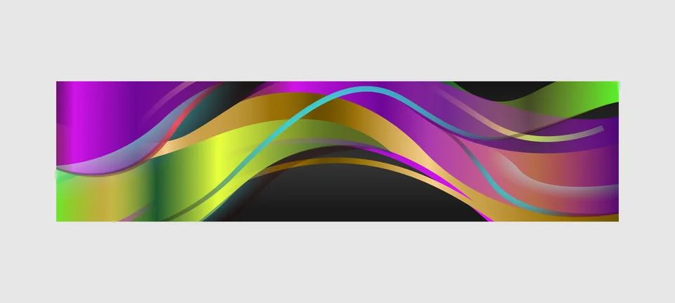Vibrant gradient dynamic abstract horizontal banner poster Stock Illustration