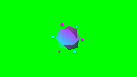 A vibrant gradient geometric shape floating on a bright green background Vídeos de archivo 341822430