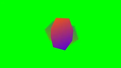 A vibrant gradient hexagon shape floating against a bright green background Stock Footage 341839083