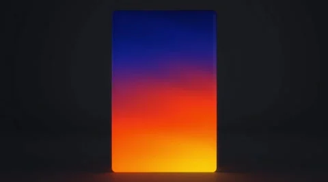 Vibrant gradient light panel in dark studio Stock Footage 331460301