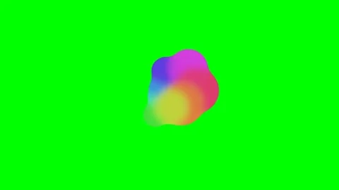 Vibrant gradient liquid splash isolated on a vivid green screen background Stock Footage 340266925