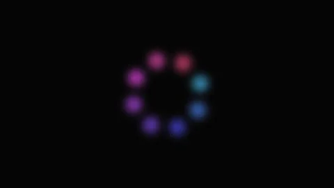 A vibrant gradient loading circle animation against a solid black background Stock Footage 339617374