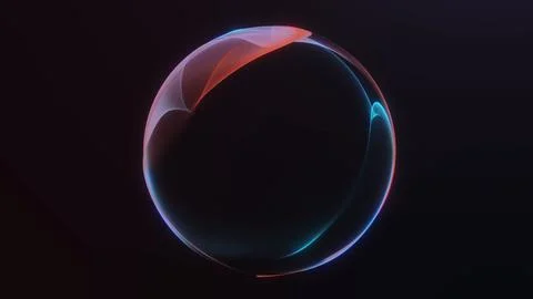 Vibrant gradient orb with soft neon waves and minimalistic smooth shapes on.. Stock Illustration