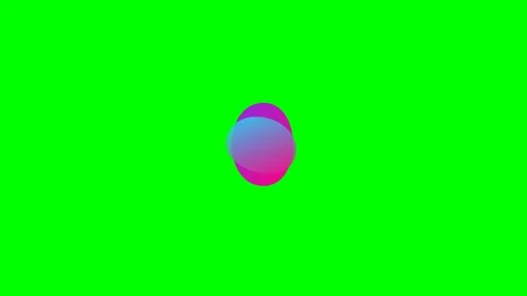 A vibrant gradient oval shape floating against a solid bright green backgroun Stock Footage 340900294