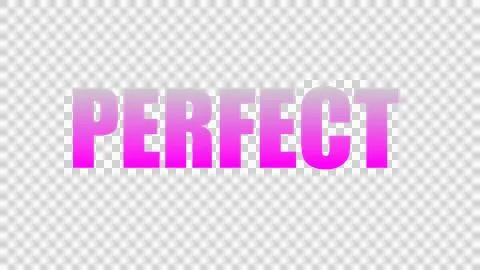 Vibrant gradient 'PERFECT' text, on transparent background. Stock Illustration