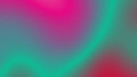 Vibrant gradient of pink and teal colors moving in soft blurred waves Видео 331093896