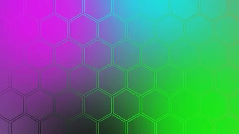 Vibrant gradient of purple to green with subtle hexagonal pattern overlay Stock Illustration