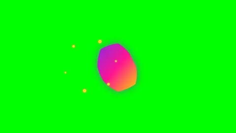 A vibrant gradient shape floating against a solid bright green background Video stock 340903081