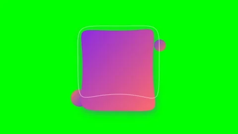 A vibrant gradient speech bubble graphic set against a solid green background Stock Footage 340903954