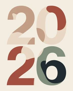 Vibrant gradient typography showcasing the numbers twenty-six in bold, mult.. Stock Illustration
