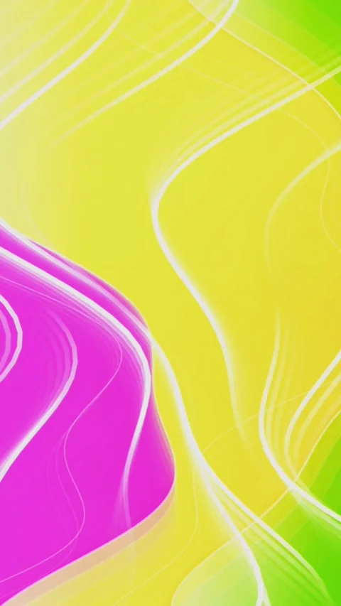 Vibrant Gradient Wave Motion - Abstract Pink Green Yellow Fluid Background Stock Footage 340410061