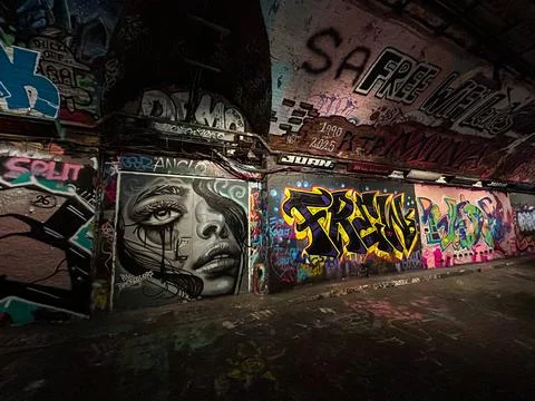 Vibrant Graffiti Wall Stock Photos