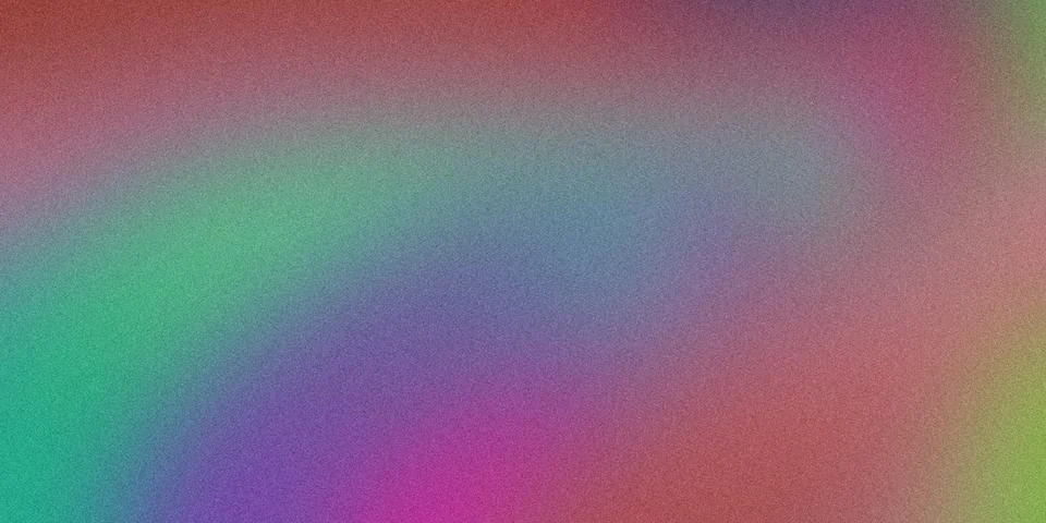 Vibrant, grainy gradient background blends warm and cool colors Stock Photos