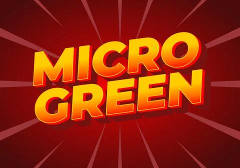 A vibrant graphic design featuring the bold text MICRO GREEN in a striking .. Stock Illustration