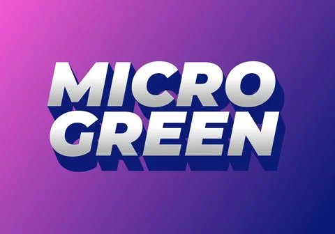 A vibrant graphic design featuring the bold text MICRO GREEN in a modern fo.. Stock Illustration