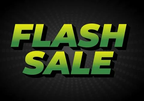 A vibrant graphic design featuring the text FLASH SALE in bold, green gradi.. Stock Illustration