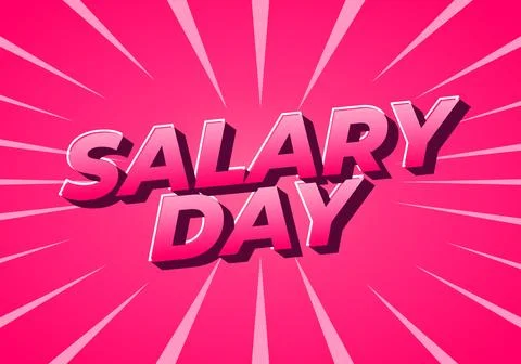 A vibrant graphic design featuring the text SALARY DAY in bold, 3D letterin.. Stockillustratie