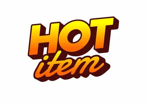 A vibrant graphic design featuring the text HOT item in bold, stylized Illustrazione stock