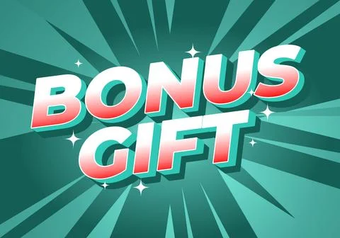 A vibrant graphic design featuring the text BONUS GIFT in bold, playful Stock Illustration