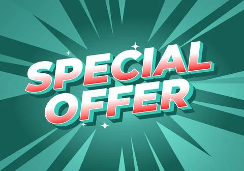 A vibrant graphic design featuring the text SPECIAL OFFER in bold, stylized.. Illustrazione stock