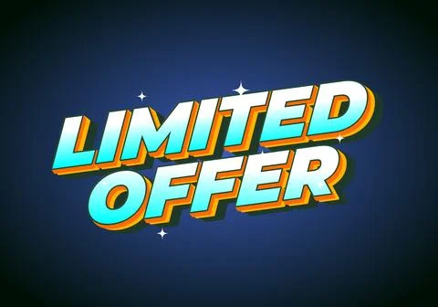 A vibrant graphic design featuring the text Limited Offer in bold, colorful.. Stock Illustration