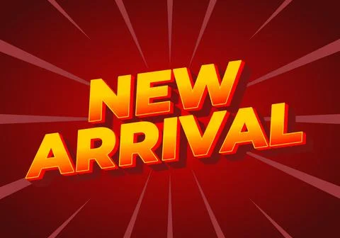 A vibrant graphic design featuring the text New Arrival in bold, 3D letters.. Stock Illustration