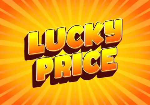 A vibrant graphic design featuring the text Lucky Price in bold, 3D letters.. Stock Illustration