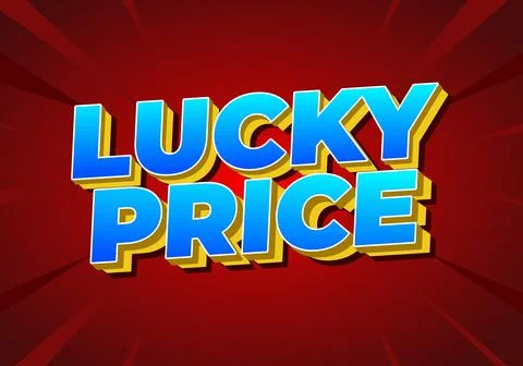 A vibrant graphic design featuring the text Lucky Price in bold, colorful l.. Stock Illustration