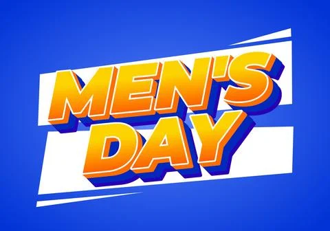 A vibrant graphic design featuring the text Mens Day in bold, 3D typography.. Illustrazione stock