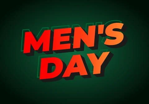 A vibrant graphic design featuring the text Mens Day in bold, three dimensi.. 스톡 일러스트