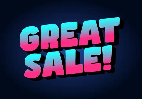 A vibrant graphic design featuring the text Great Sale! in bold, colorful l.. Stock Illustration