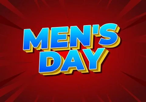 A vibrant graphic design featuring the text Mens Day in bold, colorful lett.. Illustrazione stock