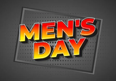 A vibrant graphic design featuring the text Mens Day in bold, colorful lett.. Stock Illustration