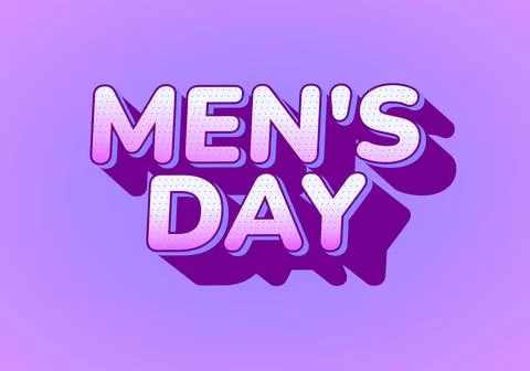 A vibrant graphic design featuring the text Mens Day in playful font with a.. Illustrazione stock