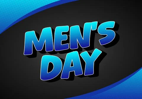 A vibrant graphic design featuring the text Mens Day in bold, blue letters .. 스톡 일러스트
