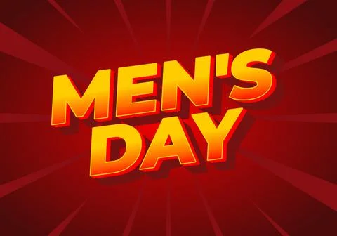 A vibrant graphic design featuring the text Mens Day in bold, 3D letters ag.. Illustrazione stock