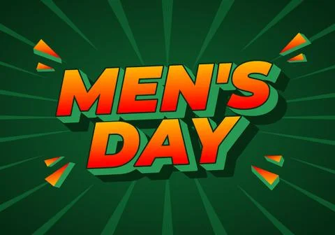 A vibrant graphic design featuring the text Mens Day in bold, colorful lett.. Stock Illustration