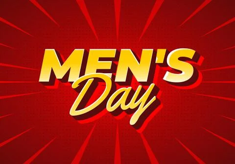 A vibrant graphic design featuring the text Mens Day in bold, stylized typo.. Stockillustratie