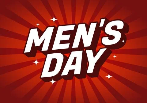 A vibrant graphic design featuring the text Mens Day in bold, dynamic typog.. 스톡 일러스트