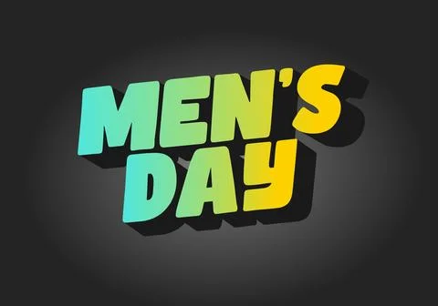 A vibrant graphic design featuring the text Mens Day in bold, colorful lett.. 스톡 일러스트