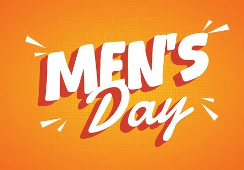A vibrant graphic design featuring the text Mens Day in bold, playful typog.. Stock Illustration