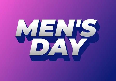 A vibrant graphic design featuring the text Mens Day in bold, three dimensi.. 스톡 일러스트
